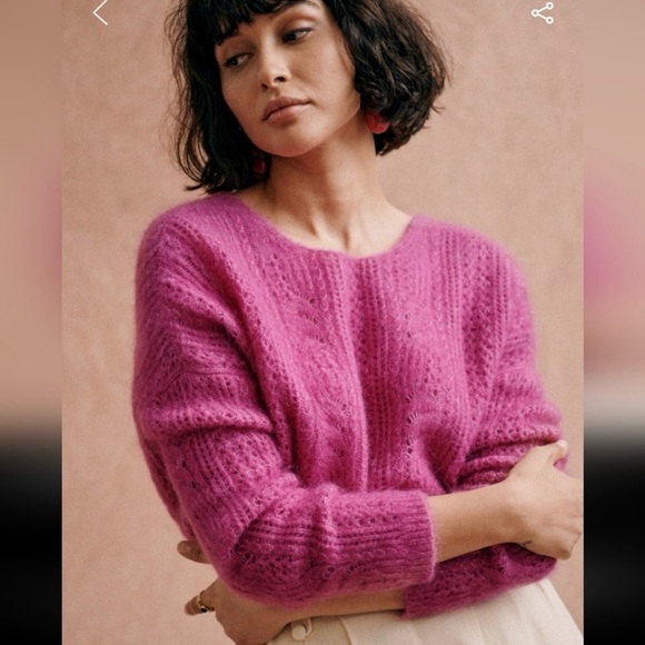 Sézane Susanna Kid Mohair/Wool Cardigan in Wisteria - NWOT - Picture 3 of 10